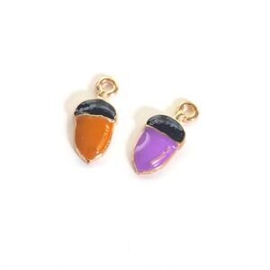 Whimsigoth Whimsy Cute Colorful Enamel Acorn Mini Pendant Bracelet Charm